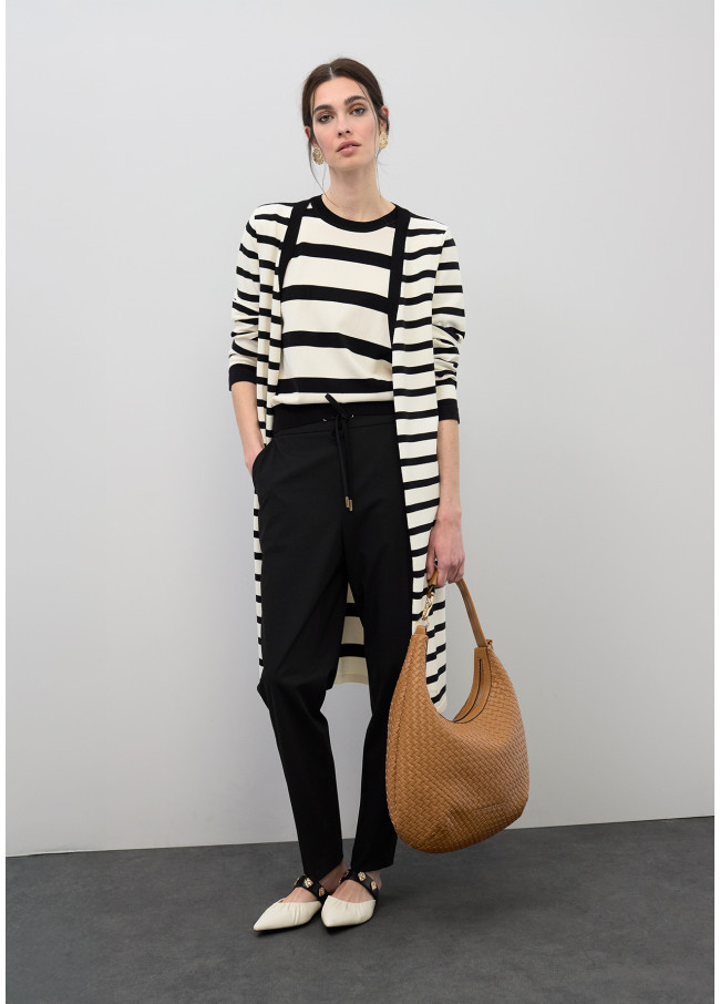 Cardigan tricot blanco y negro