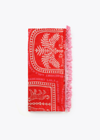 Pareu stampato tropicale con frange