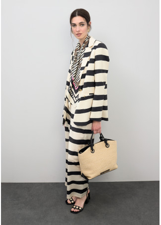 Blazer fluido satinato a righe