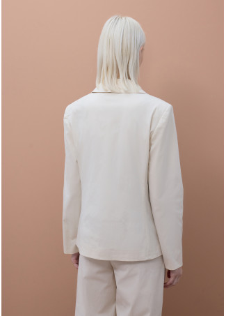 Blazer Ajusté avec Poches Zippées Laquées