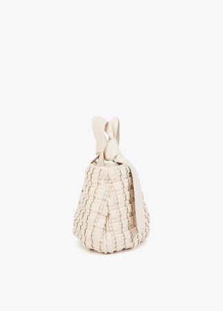 Woven Material Bag with Bow Detail