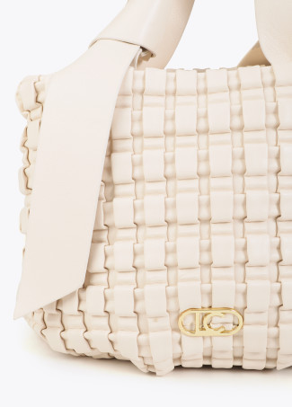 Woven Material Bag with Bow Detail