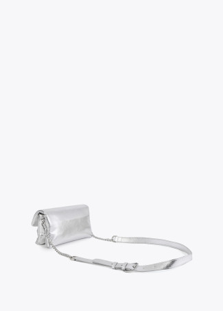 Petit Sac Bandoulière Métallisé avec Clous Rectangulaires