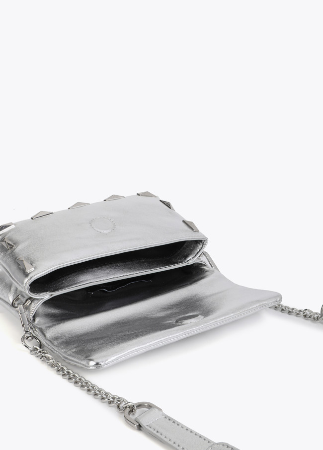 Petit Sac Bandoulière Métallisé avec Clous...