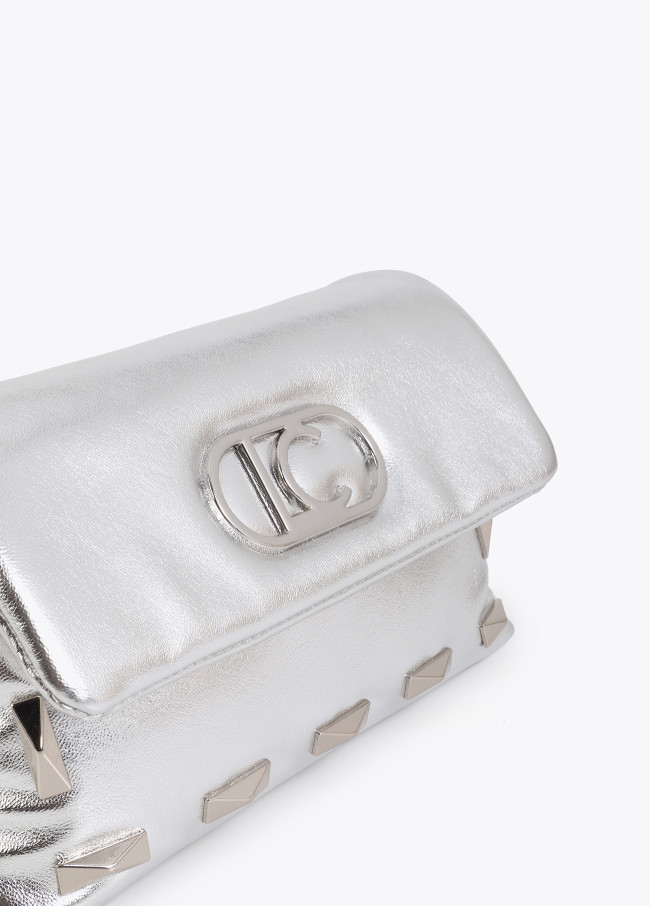 Small Metallic Crossbody with Rectangular Studs