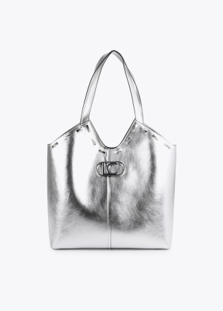 Shopper Borchiata Metallizzata