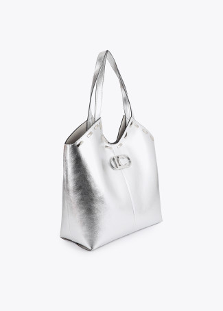 Shopper Borchiata Metallizzata