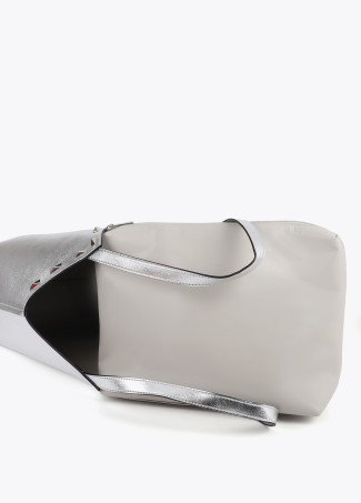 Shopper Borchiata Metallizzata