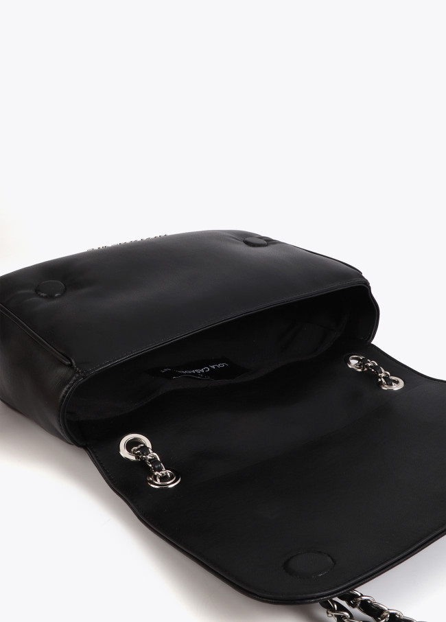 Flap Crossbody Bag with Gold and Silver Studs