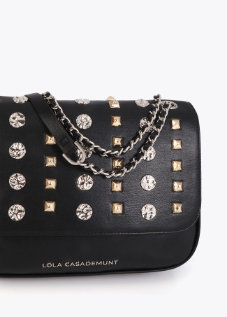 Sac Bandoulière à Rabat avec Clous Or et Argent