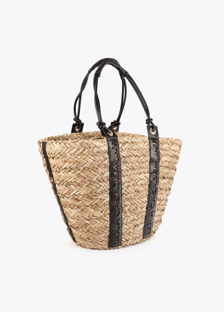 Cesta con Manico Logo Intagliato