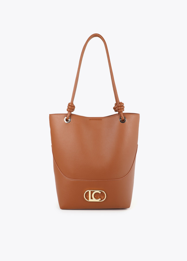 Shopper con Manici Nodo Marrone