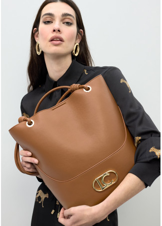 Knot Handle Shopper Bag Brown