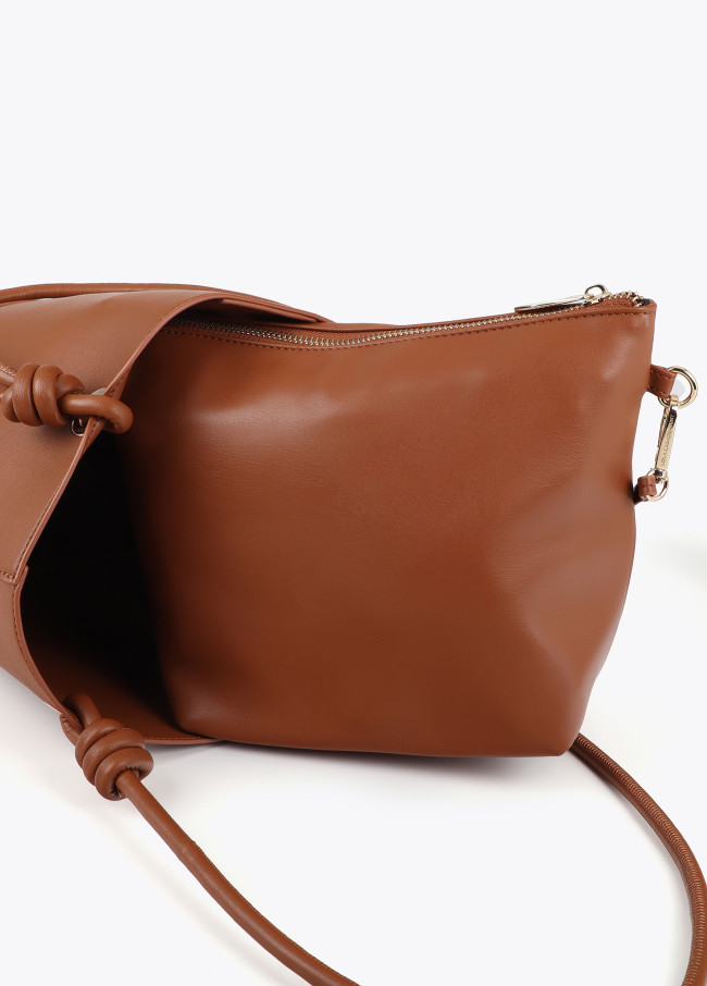 Sac Shopper Anses Nœuds Marron