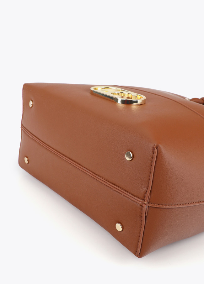 Shopper mit Knotenhenkel Braun