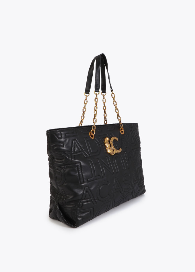 Shopper mit gestepptem Logo