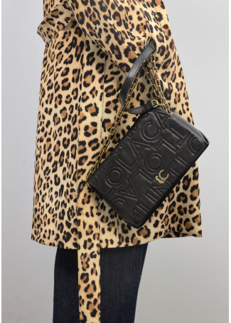 Crossbody Bag with Quilted Flap Logo