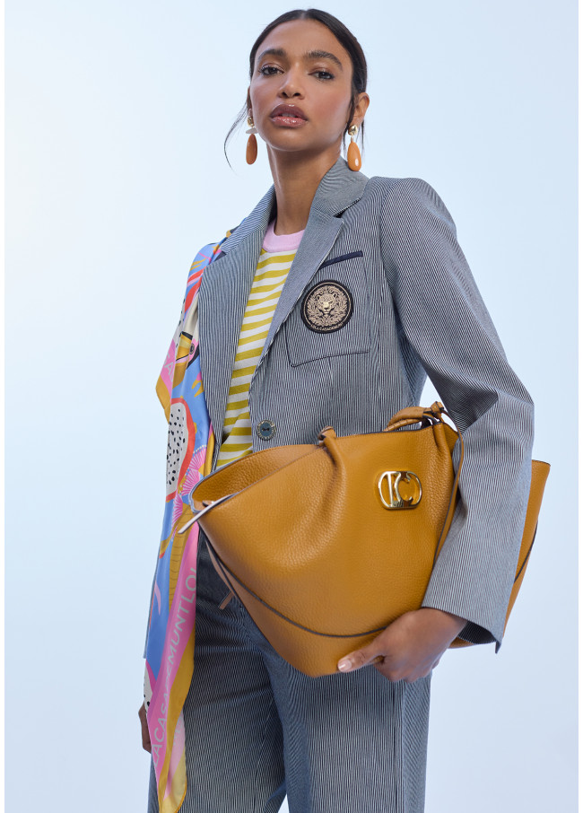 Shopper Effet Cuir Poignée Tressée