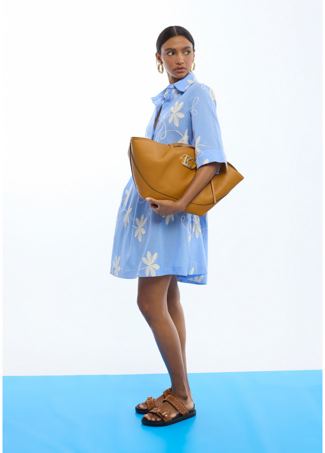 Shopper Effet Cuir Poignée Tressée