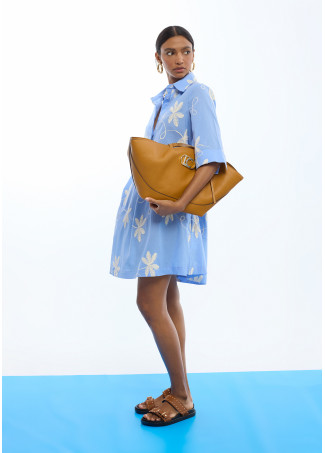 Shopper Effet Cuir Poignée Tressée