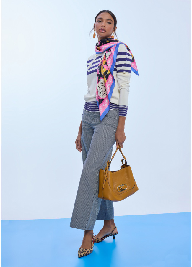 Faux Leather Crossbody Braided Handle and Bow