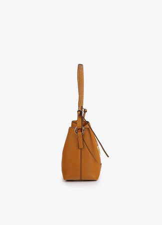 Faux Leather Crossbody Braided Handle and Bow