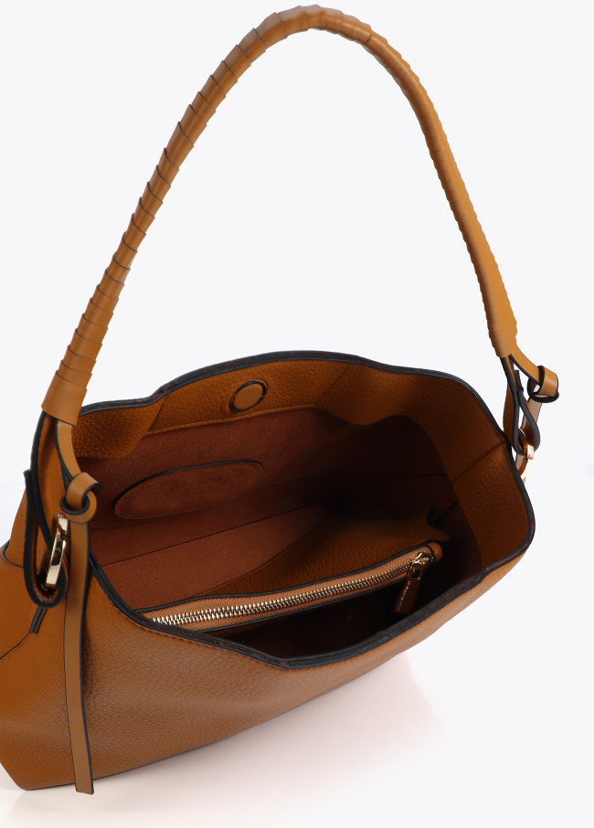 Faux Leather Crossbody Braided Handle and Bow