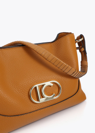 Faux Leather Crossbody Braided Handle and Bow