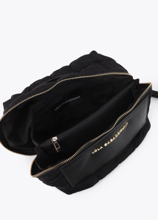 Combined Nylon and PU Toiletry Bag