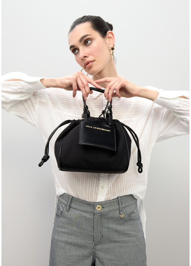 Mini shopper combiné nylon et PU