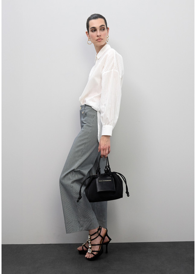 Mini shopper combiné nylon et PU