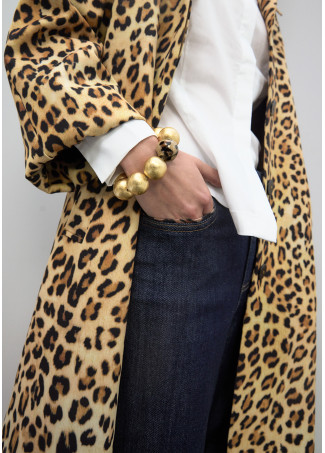 Pulsera cuentas maxi con detalle animal print