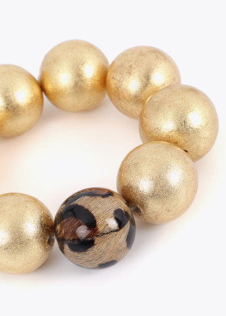 Bracciale Maxi perline con dettaglio Animal Print