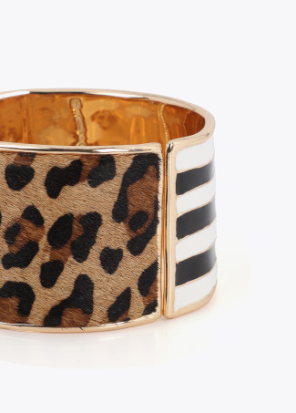 Pulsera combinada animal print y rayas