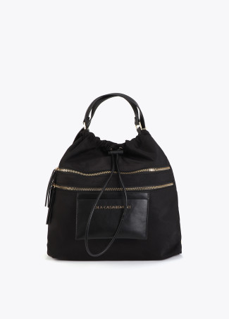 Mochila combinada de nylon e PU