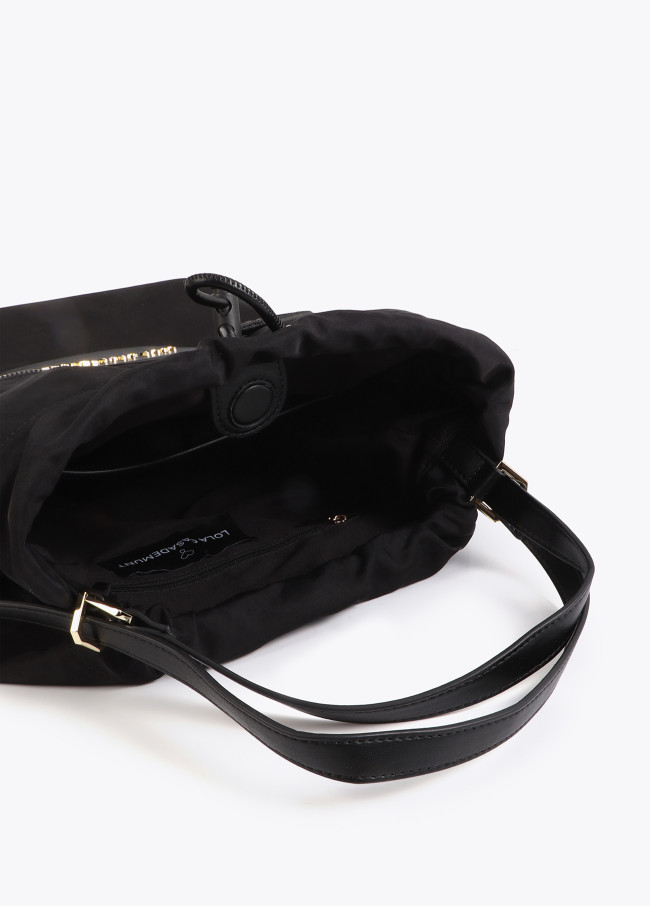 Nylon and PU Combined Backpack