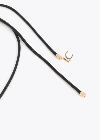 Collier long avec pendant imprimé animal et rayures