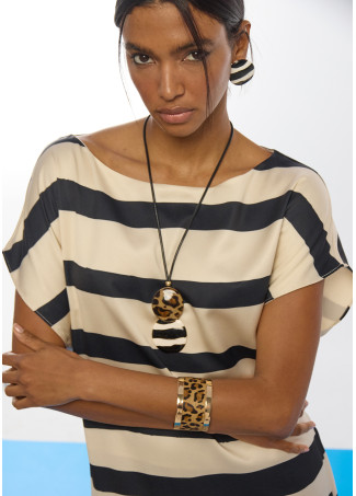 Bracelete Metal e Animal Print