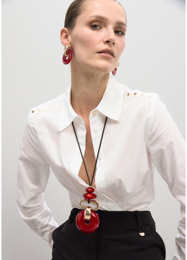 Collier Long avec Pendant Acrylique