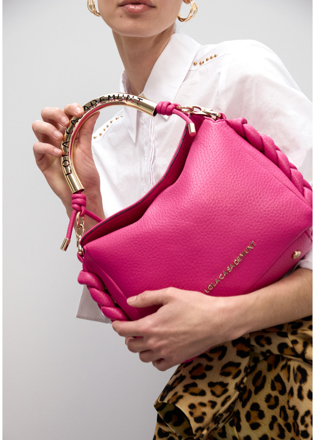 Crossbody Bag with Perforated Metal Handle