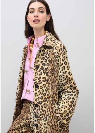 Trench dritto stampa animale