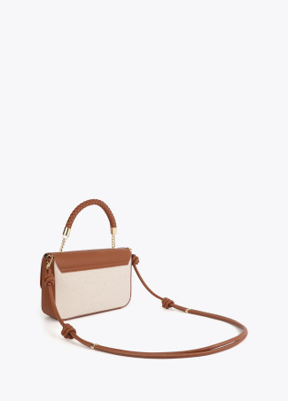 Two-Tone Faux Leather Flap Crossbody