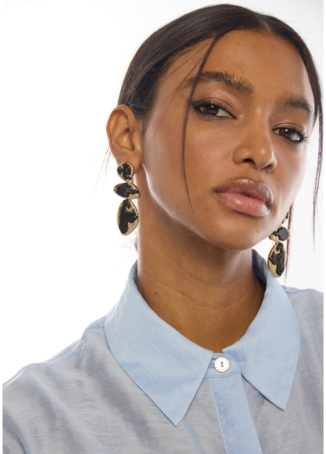 Boucles d'oreilles maxi laquées métalliques