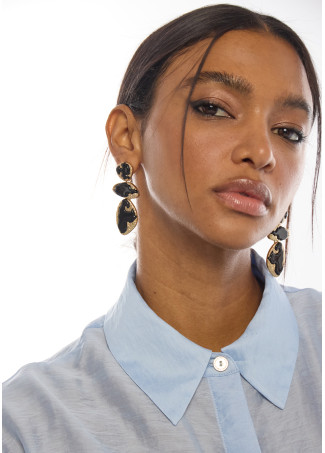 Boucles d'oreilles maxi laquées métalliques