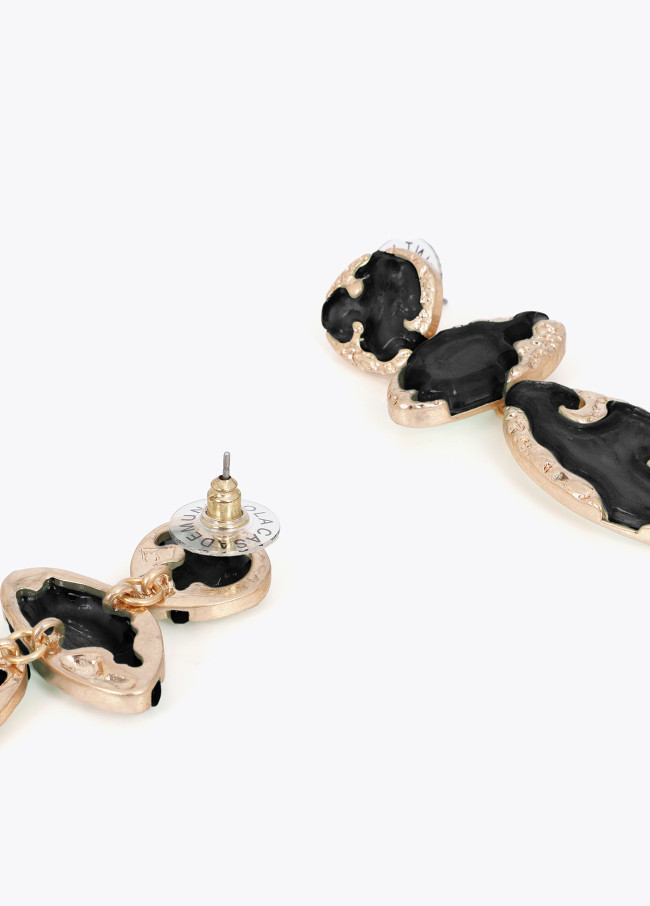 Boucles d'oreilles maxi laquées métalliques