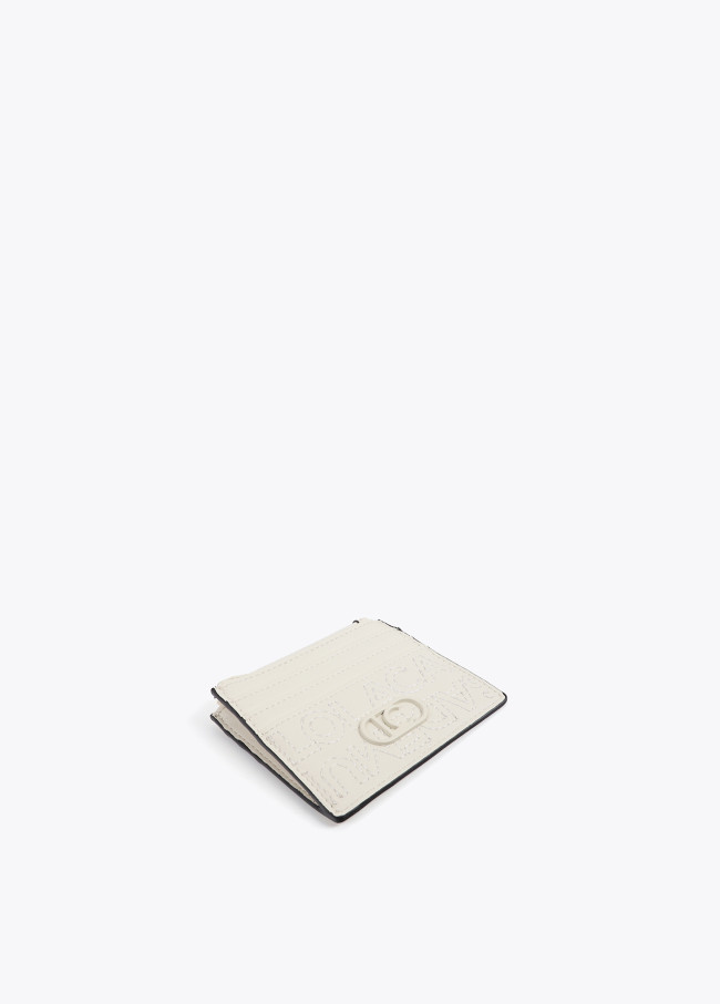 Porte-cartes logo couture