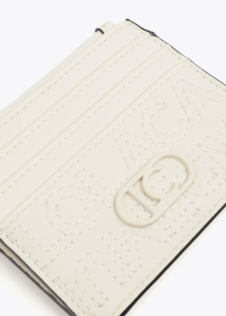 Porte-cartes logo couture