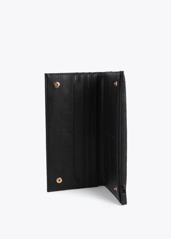 Cartera pespuntes negra