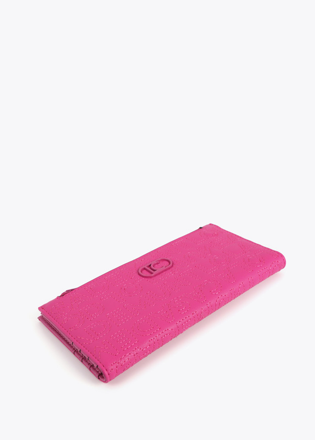 Wallet with Logo Stitching
