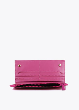Cartera pespuntes fucsia
